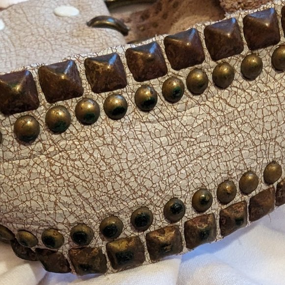 Bohemian Distressed Studded Leather Belt by "B-Low the Belt" - Picture 8 of 11